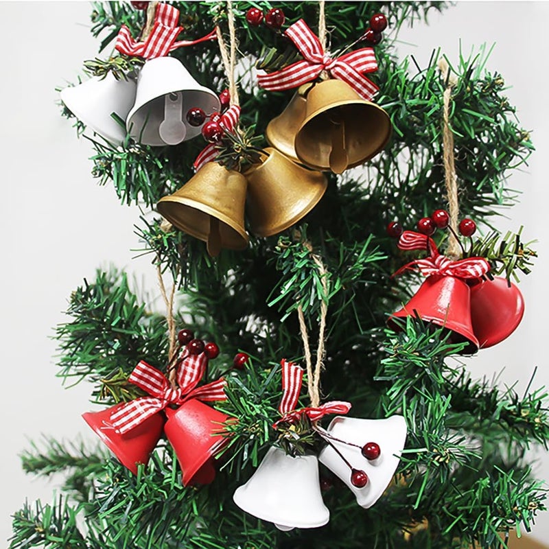MACLARONX 12 Pcs Red Christmas Bells, Tree Hanging Ornaments Metal Jingle Bells for Christmas Holiday Wreath Decoration Party & Home Door Festival Décor Campanas De Navidad - Image 5